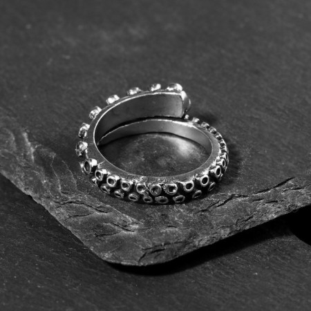 The ring "tentacles", the color of black silver, dimensionless-3