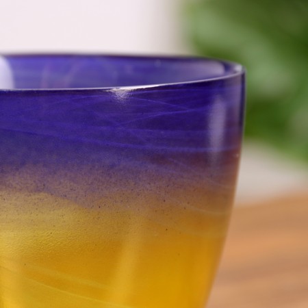 Flower pot with pallet No. 2 "Aleb" yellow-violet, 0.85 liters-2