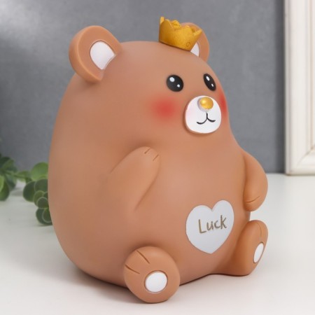 Копилка пластик "Мишутка в короне" 14,5х14х17 см-1