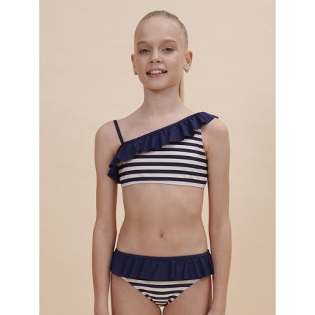 Bathing suit for girls, height 128-134 cm, dark blue color