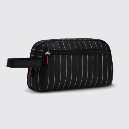 Lightning cosmetic bag, external pocket, black color