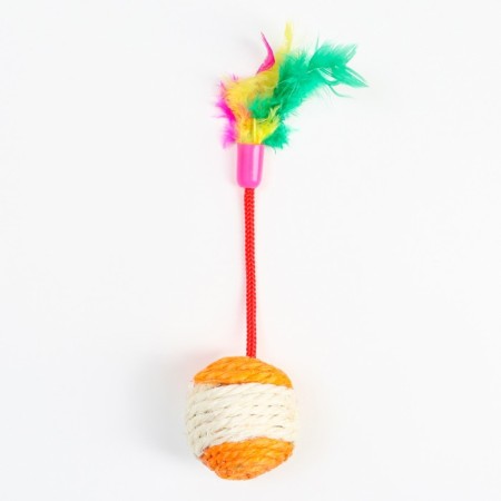 Sizaley-beam ball with feathers, 4.5 cm, orange-1