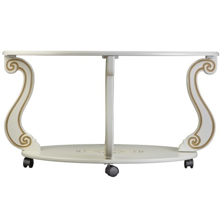 Coffee table on wheels Ovation (C), 900x615x490, ivory/gold-2