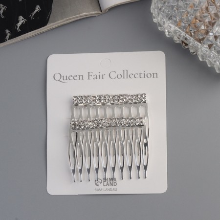 Hair crest "Medea", set 2 pcs., Classic thread, 5 × 4 cm, silver-4