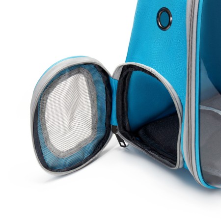 The backpack for carrying animals is transparent, 31 x 28 x 42 cm, blue-3