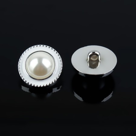 A set of buttons on the leg, d = 21.5 mm, 5 pcs, pearl/silver color-2