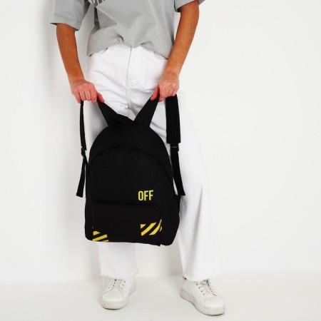 Backpack school youth Off, 33x13x37 cm, lightning department, external pocket, black color-8
