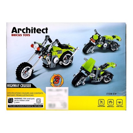 Designer Racing machine Brick Architect, 3 in 1, 129 parts, 6+-2