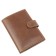 Cover for auto documents on a button, a passport department, and bills, brown color
