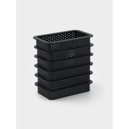 Baking forms perforated shares "rectangle", set 6 pcs, plastic, 10 × 5.5 × 2 cm, black-4