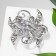 Brooch "Flower" forget-me-not, white-radiant color in silver