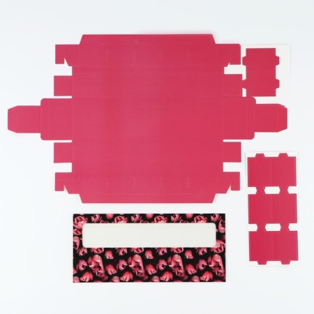 Box for 5 sweets with fuchsia cells, 21 x 3.3 x 5.8 cm-6
