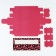 Box for 5 sweets with fuchsia cells, 21 x 3.3 x 5.8 cm