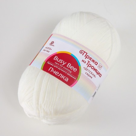 Yarn "Bee" 100% acrylic 500m/100g (01, white)-1