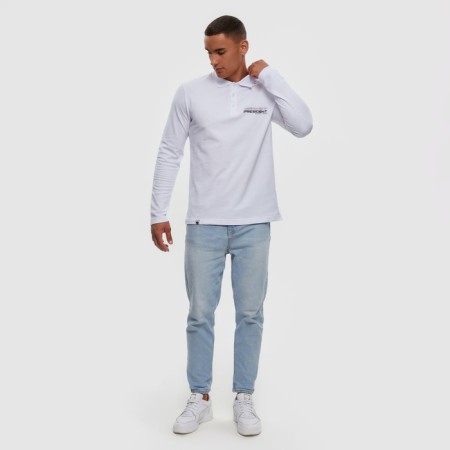 Polo with long sleeve President, size XXL, white color-6