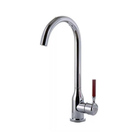 Fashun A54023 kitchen mixer, single -leaf, 35 mm cartridge, stainless steel, chrome, red