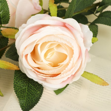 Artificial "rose" three buds, 8x80 cm, light pink-1