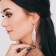Hanging earrings with Princess rhinestones waterfall, white color in silver, 8.5 cm