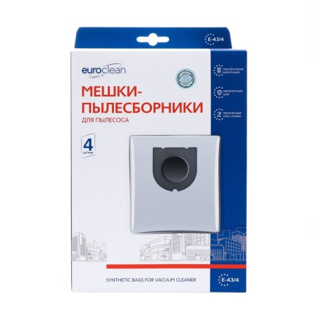 E-43/4 EuroClean bag synthetic for a vacuum cleaner, 4 pcs-1