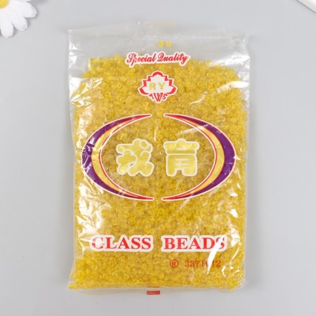 Glass beads 6/0 "lemon" transparent 450 g-2