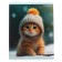 Notebook of 48 sheets in the cage "Winter cats", covered cardboard, matte lamination, selective UV-lame, block 60g/m2, mix
