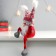 Interior doll "Santa Claus in a hat with red patterns, with bombs" 41x13x10 cm