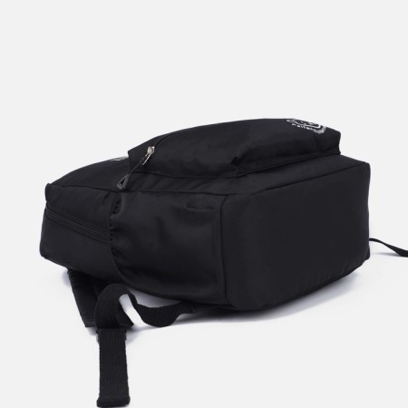 A backpack with a zipper, 3 outer pockets, black color-4
