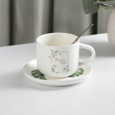 Ceramic tea set with a spoon 