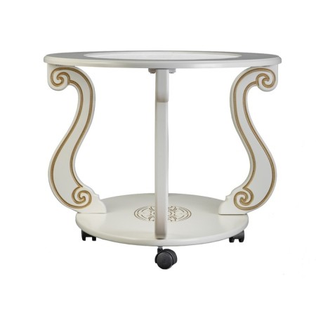 Coffee table on wheels Ovation (C), 900x615x490, ivory/gold-3
