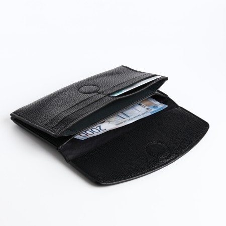 Women's wallet on a magnet, black color-3