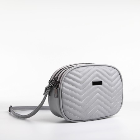 Bag Women's Cross-Bodi with a zipper, gray color-2