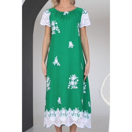 Women's dress, size 46, green color-9
