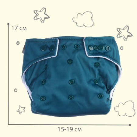 Reusable diaper, fleece, color dark green-3