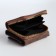 Women's wallet on the button, brown color