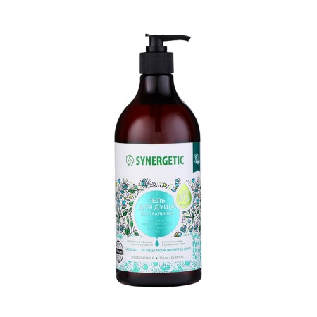 Natural biodegradable shower gel Synergetic Sandal and juniper berries, 750 ml