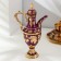 Set of wine jug, 6 glasses and tray "Türkiye. Violet" Violet with gold