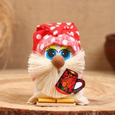 Brownie amulet, with a mug, 12 cm, mix