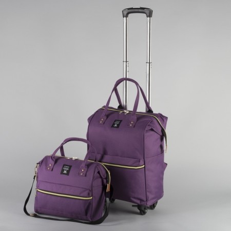 Bag-rug 2 in 1 on wheels 18 ", lightning department, external pocket, purple color