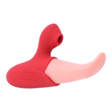 Vibrator of the oka-hoods tongue, with vacuum-wave stimulation, G-spot, 7 modes, red