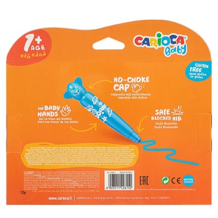 Fleeters of 6 colors Carioca "Baby", 3.0 mm, super -mixed non -toxic ink, for kids-4