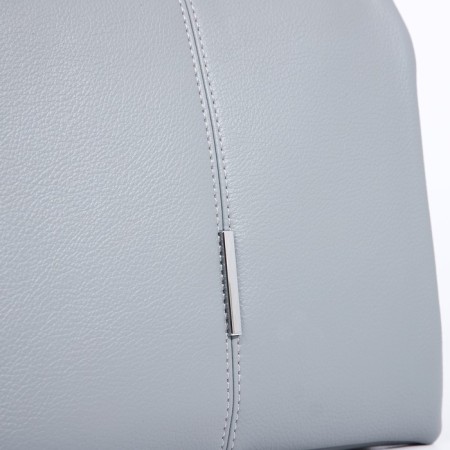 Bag Cross-Bodi with a zipper, 2 external pockets, the color of a gray-blue-3