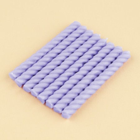 Candles for the cake, lilac, 16 pcs., 0.5 x 6.5 cm.-2
