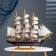 Souvenir ship large "three -masted", sides light tree, white sails, 59 x 10 x 49 cm