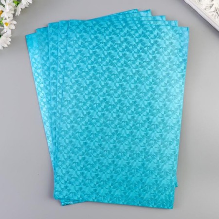 Foamiran metallized "Blue flash" 2 mm format A4 set of 5 sheets-2