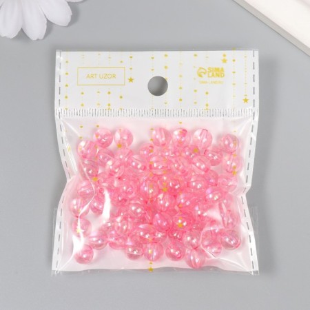 Beads for creativity Plastic "Soap bubble Pink" set of 20 g 0.8x0.8x0.8 cm-3