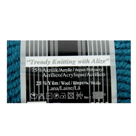Yarn "Superlana Maxi" 75% acrylic, 25% wool 100m/100g (212 Petrol)-2