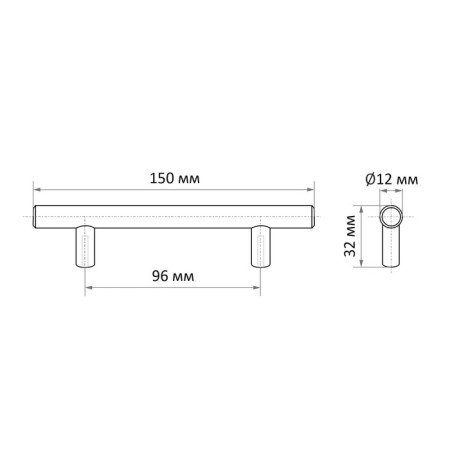 Hand -on Railing Cappio Frida, Stainless. steel, d = 12 mm, m/o 96 mm, color gold-8