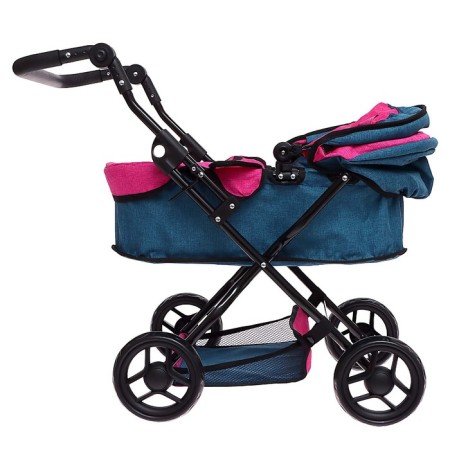 Stroller for dolls is universal, with a basket, metal-6