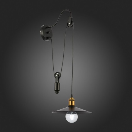 Wall lamp EVOLUCE. Sle120501-01. ESPERAZZA. 1x60 W, E27, 26x50 cm, black color-2
