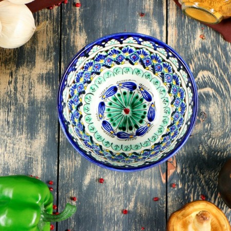Rishtan ceramics "Patterns" 15 cm, small, mix-7